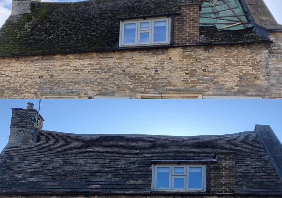 Storm Damaged Collyweston Roof