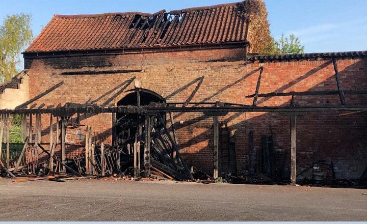 Fire damaged Arcadia Pantile roof