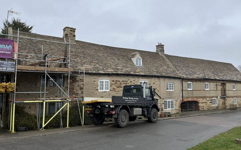 New Collyweston Roof installed at WOODFORD MILL, WILLY WATT MARINA, RINGSTEAD