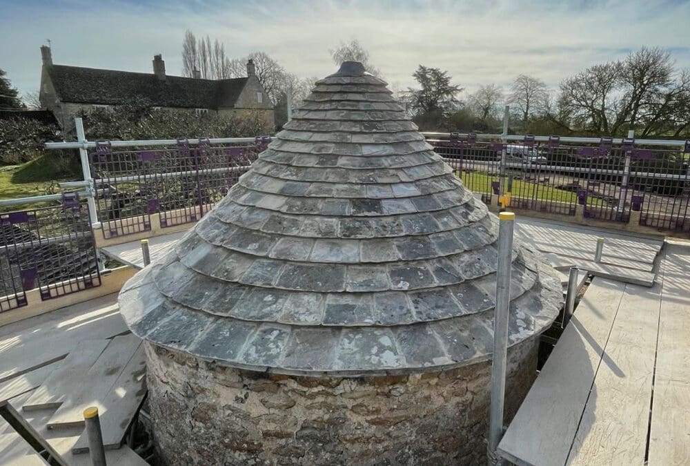 Restoration Of Collyweston Slate Turret