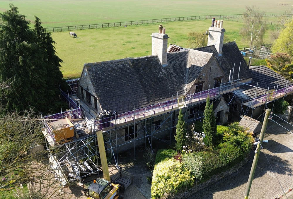 Bradstone Conservation Slate roof re-slate - before