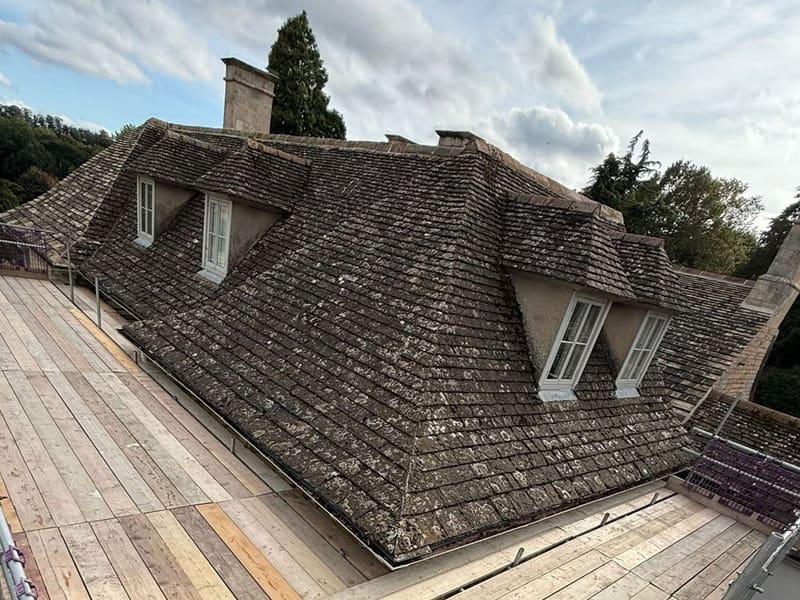 Empingham Collyweston Roof Re-slate - Before