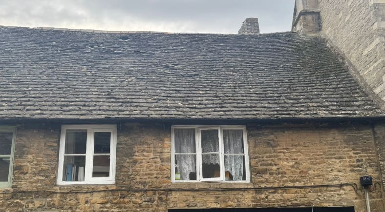 Collyweston Terraced Roof BEFORE